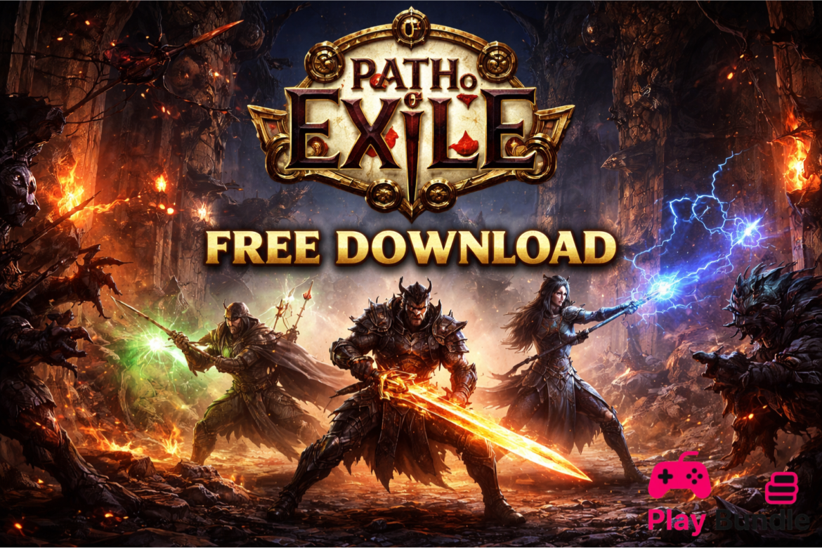 Path of Exile free download PC HD featured image dark fantasy action RPG characters battle scene